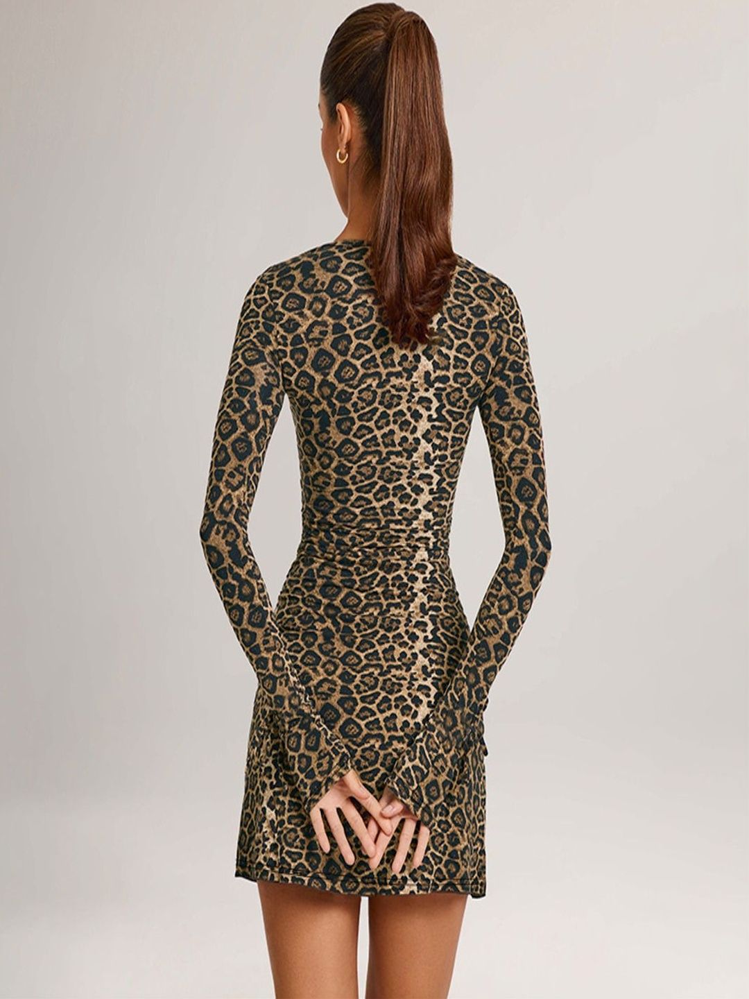 NOWI Animal Print Bodycon Mini Dress