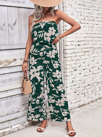 Printed Basic Jumpsuit with Layered