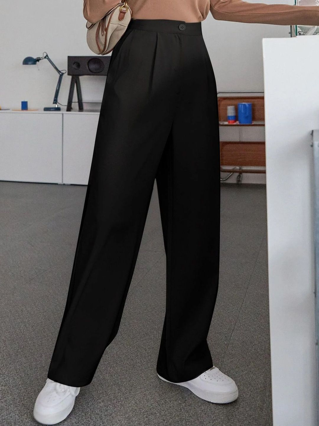 NOWI Women High-Rise Easy Wash Regular Fit Formal Trousers