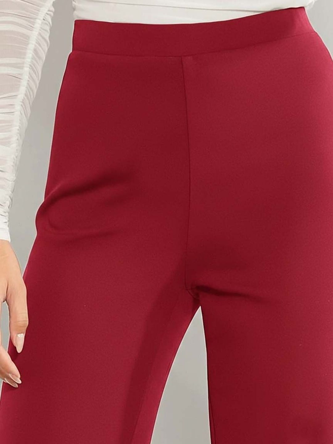 Women Straight Fit Wrinkle Free Trousers