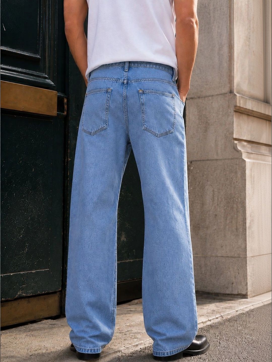 Men Bootcut High-Rise Light Fade Jeans