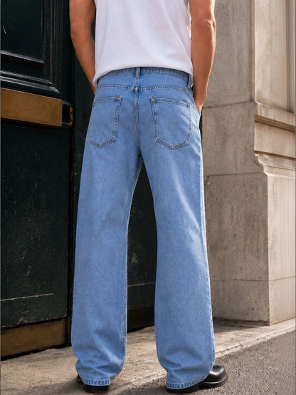 Men Bootcut High-Rise Light Fade Jeans