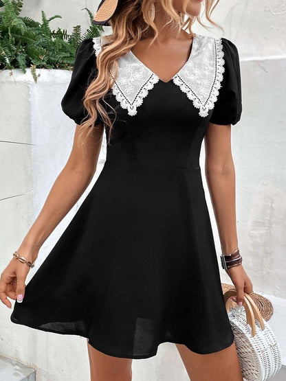 NOWI Puff Sleeve Fit & Flare Dress
