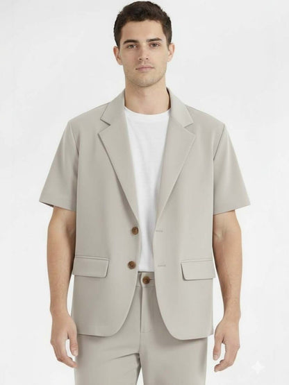 Solid Blazer with Trousers