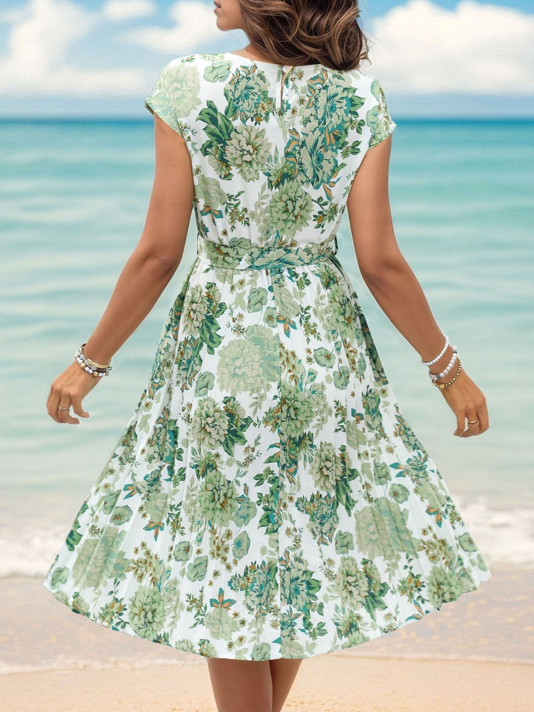Floral Print Fit & Flare Midi Dress