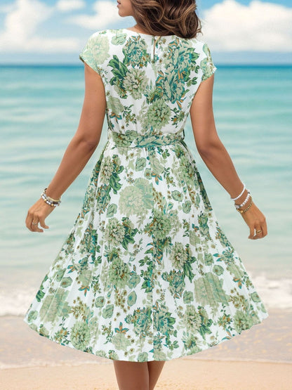 Floral Print Fit & Flare Midi Dress