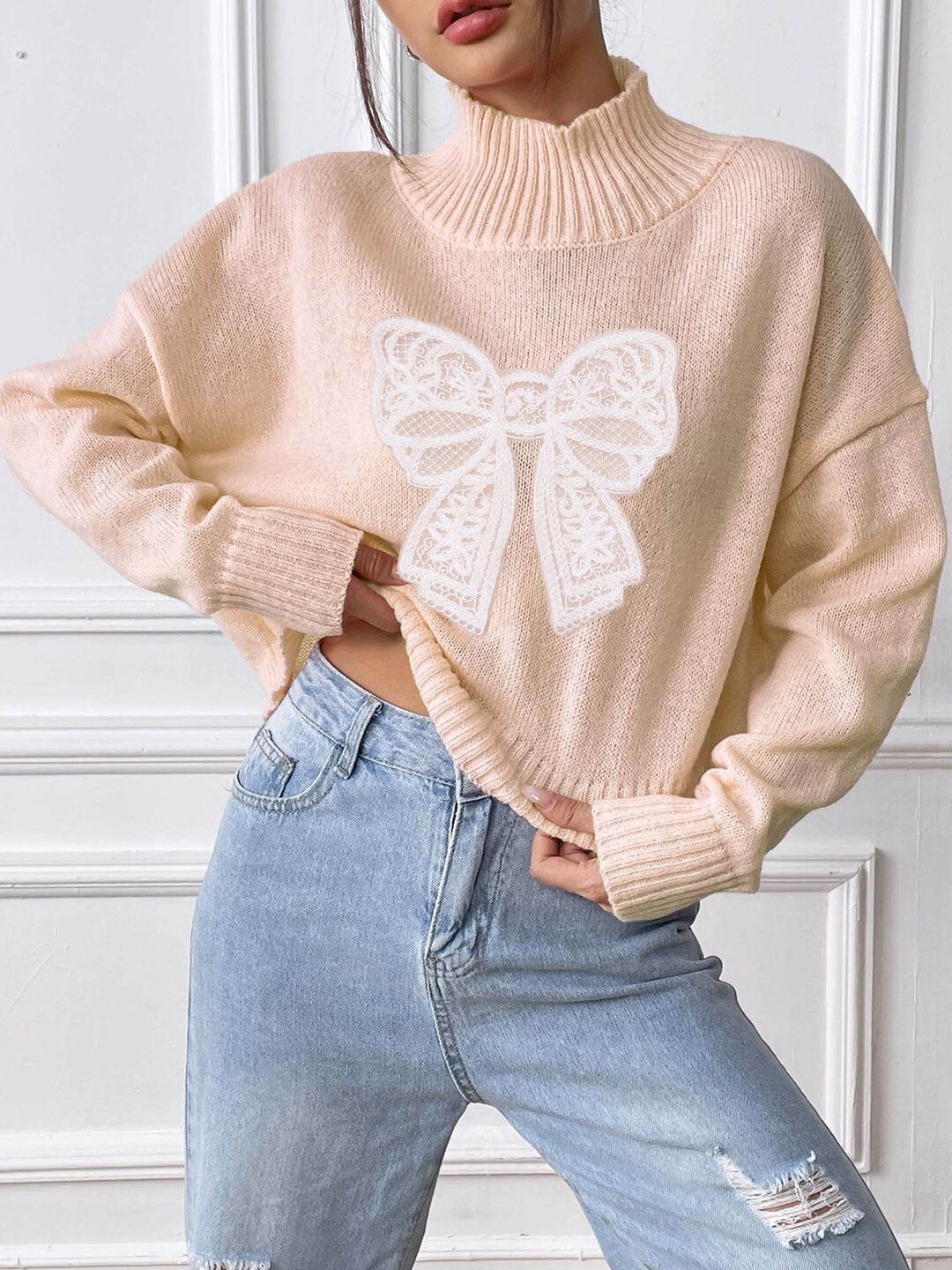 Women Printed Crop Pullover