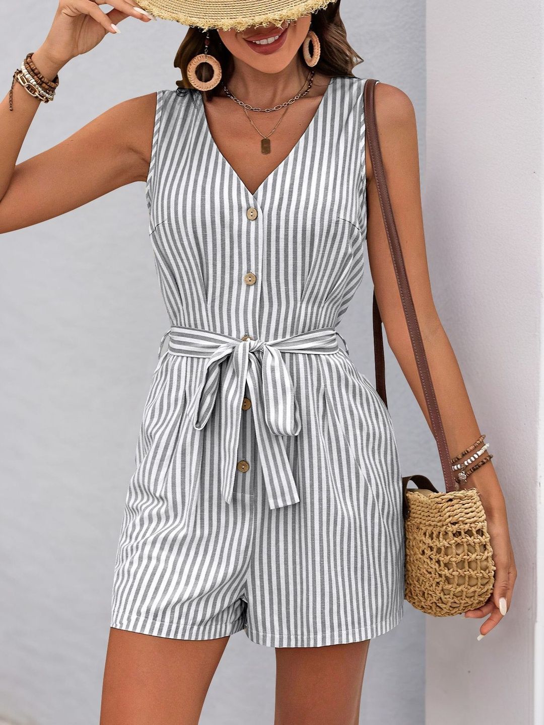 Striped Basic Jumpsuit