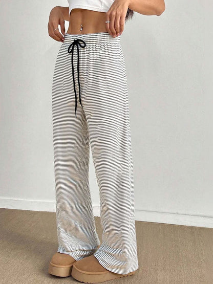 Striped Mid Rise Lounge Pants