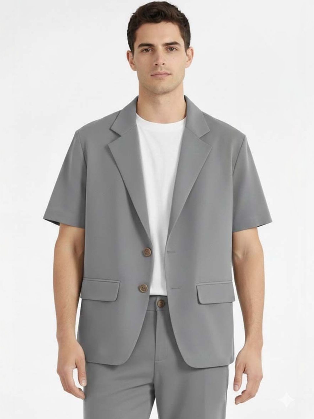 Solid Blazer with Trousers