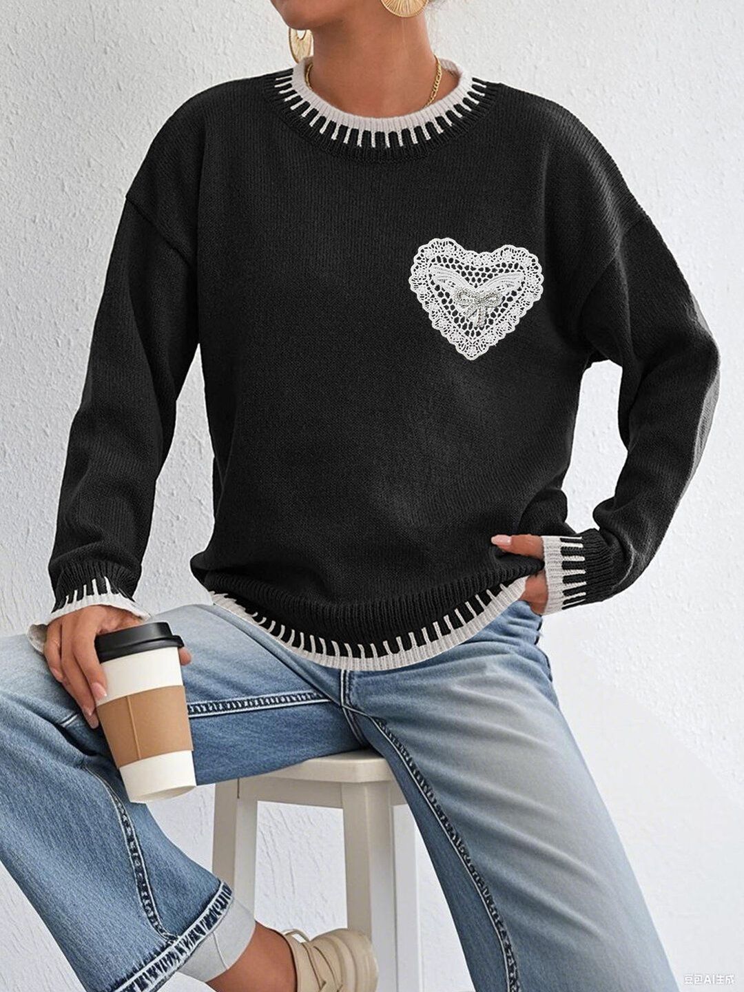Women Pullover with Embroidered Detail