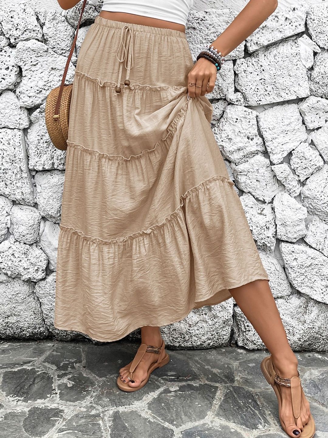 Tiered Flared Cotton Skirts