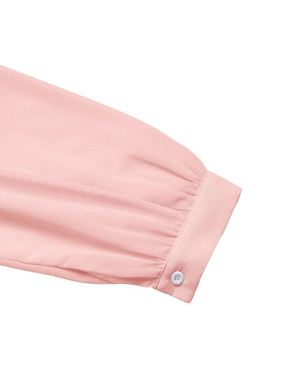 Women's Pink Puff Sleeve Wrap Top