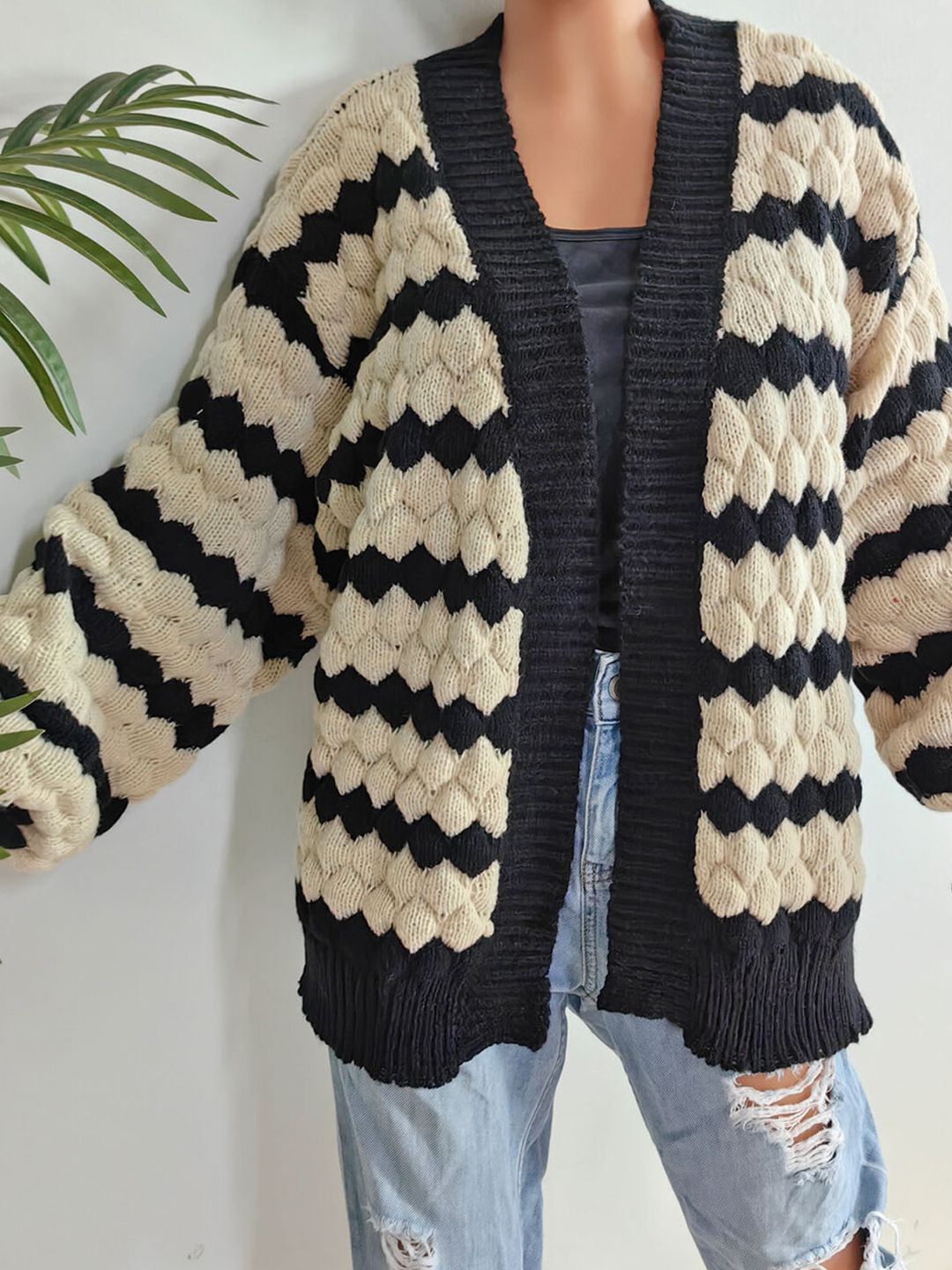 Women Colourblocked Cardigan