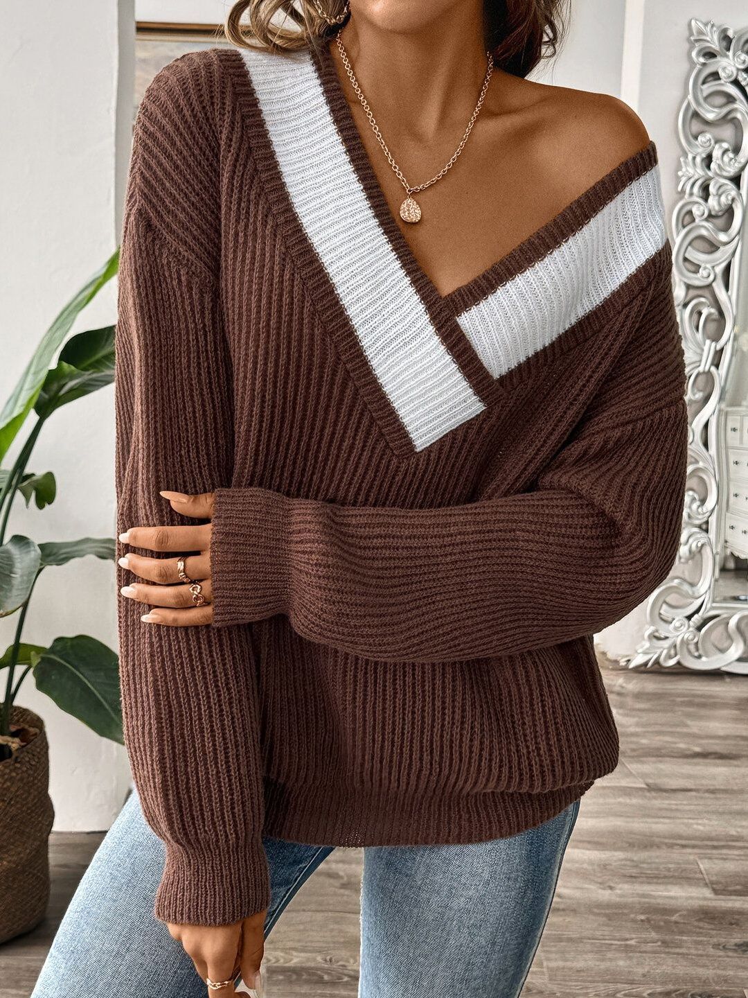 Women Colourblocked Pullover