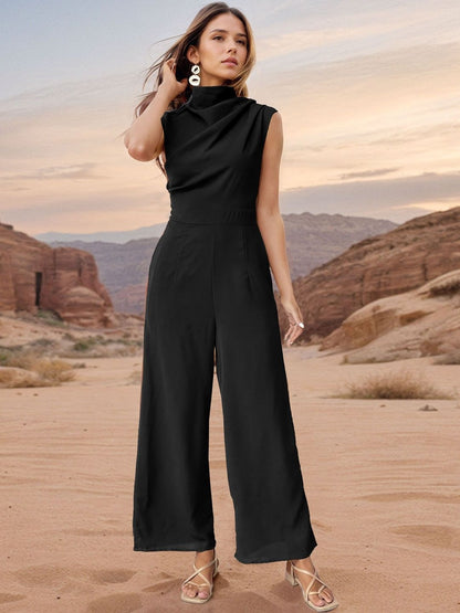 Shawl Neck Basic Jumpsuit