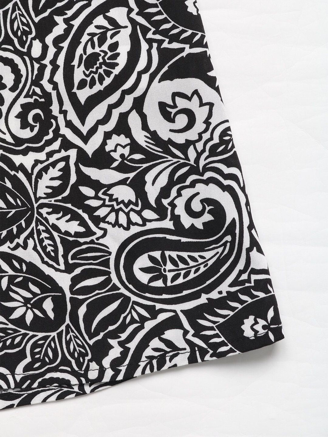 Women's White Print A-Line Midi Dress Blend