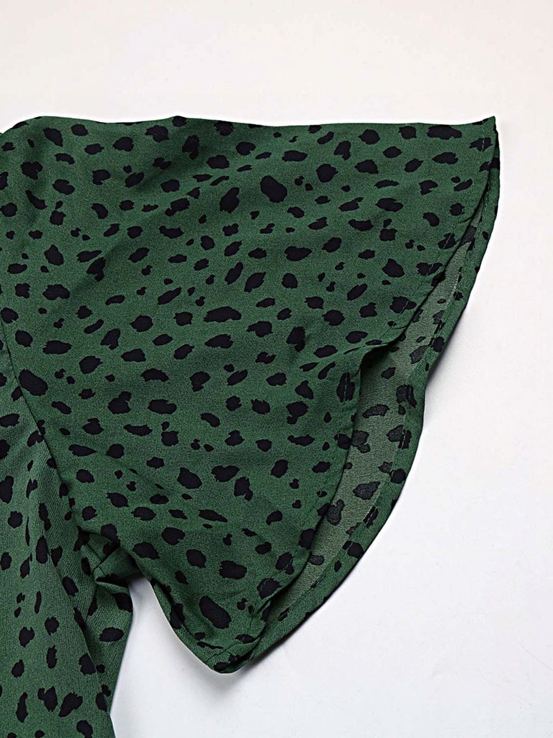 NOWI Animal Print Flared Sleeve Top