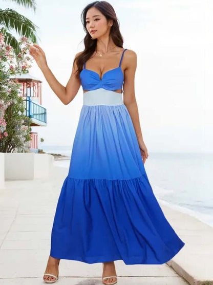 Ombre Fit & Flare Maxi Dress