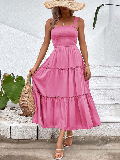 Women's Pink Fit & Flare Midi Dress Blend
