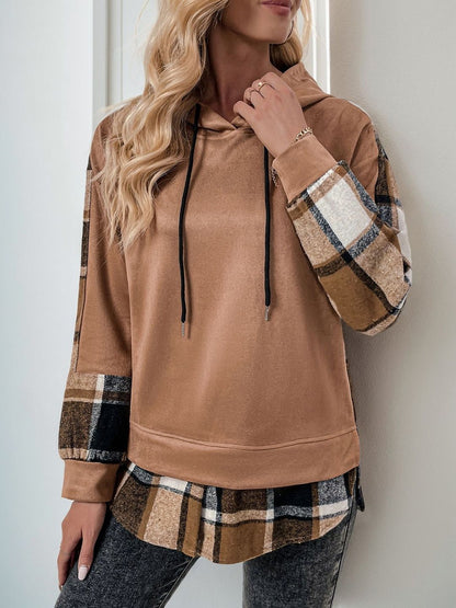 NOWI Women Colourblocked Hooded Sweatshirt