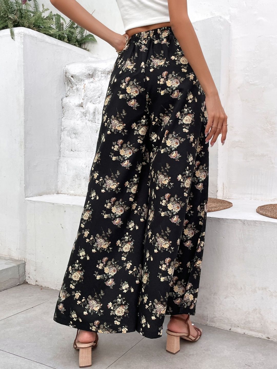 Women Floral Printed Non Iron Trousers