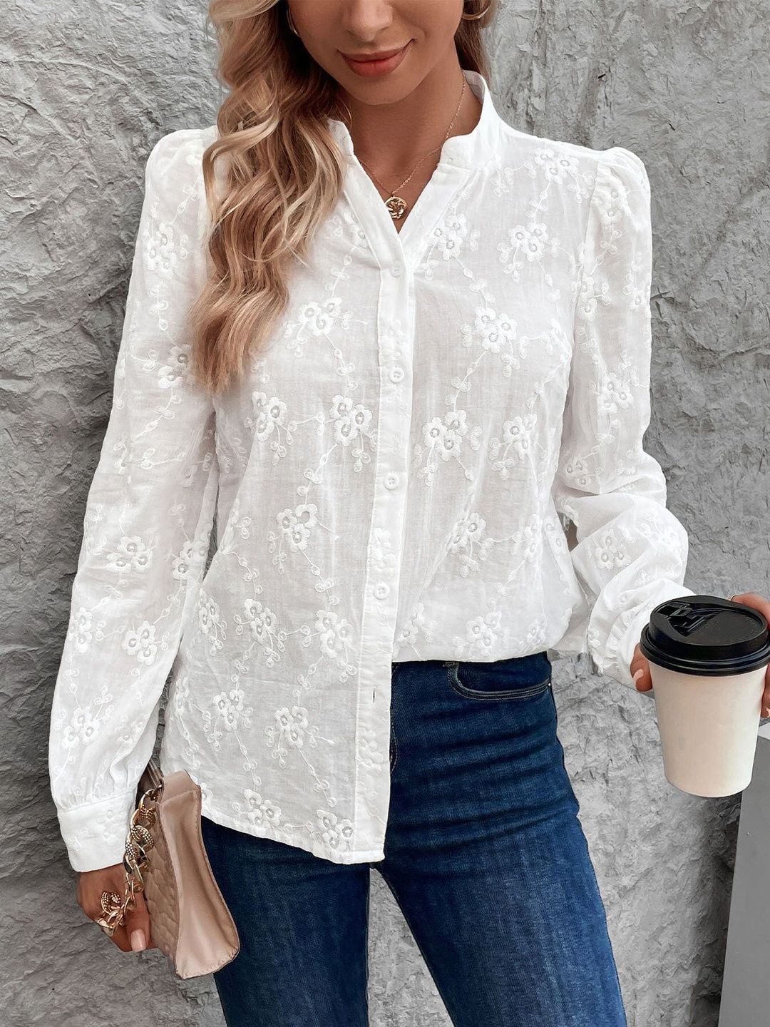 Women Semi Sheer Casual Shirt