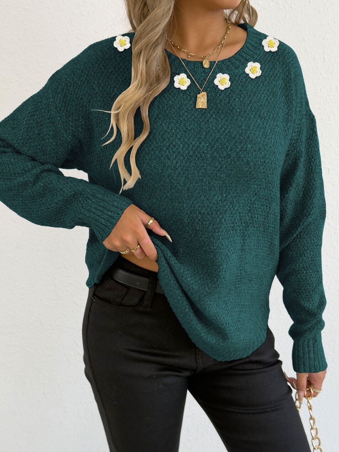Women Pullover with Embroidered Detail