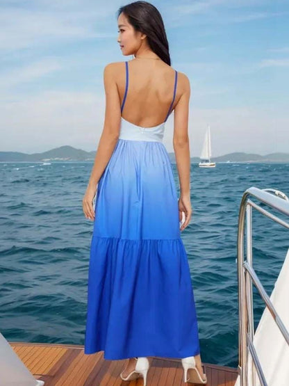 Ombre Fit & Flare Maxi Dress