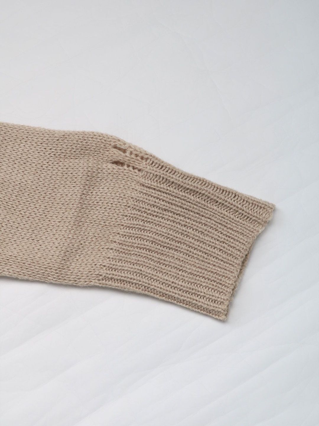 Women's Beige Printed Pullover