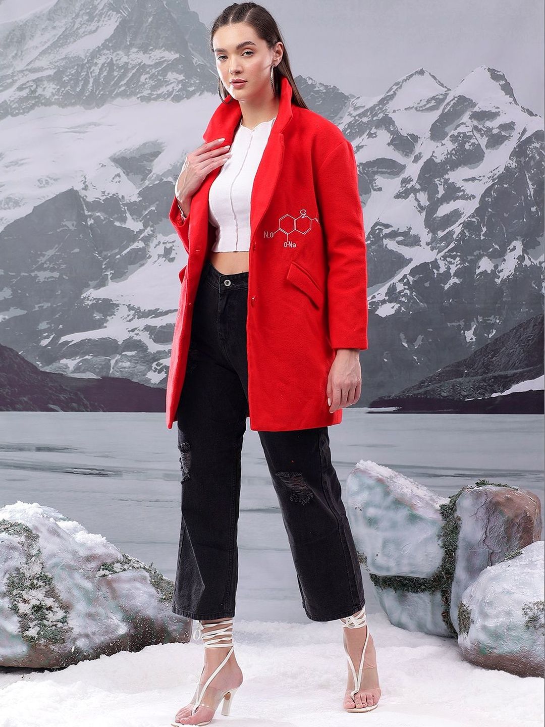 Nowi Solid Single Breasted Coats