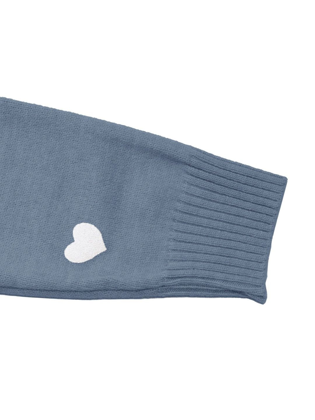 Women's Blue Printed Pullover Blend