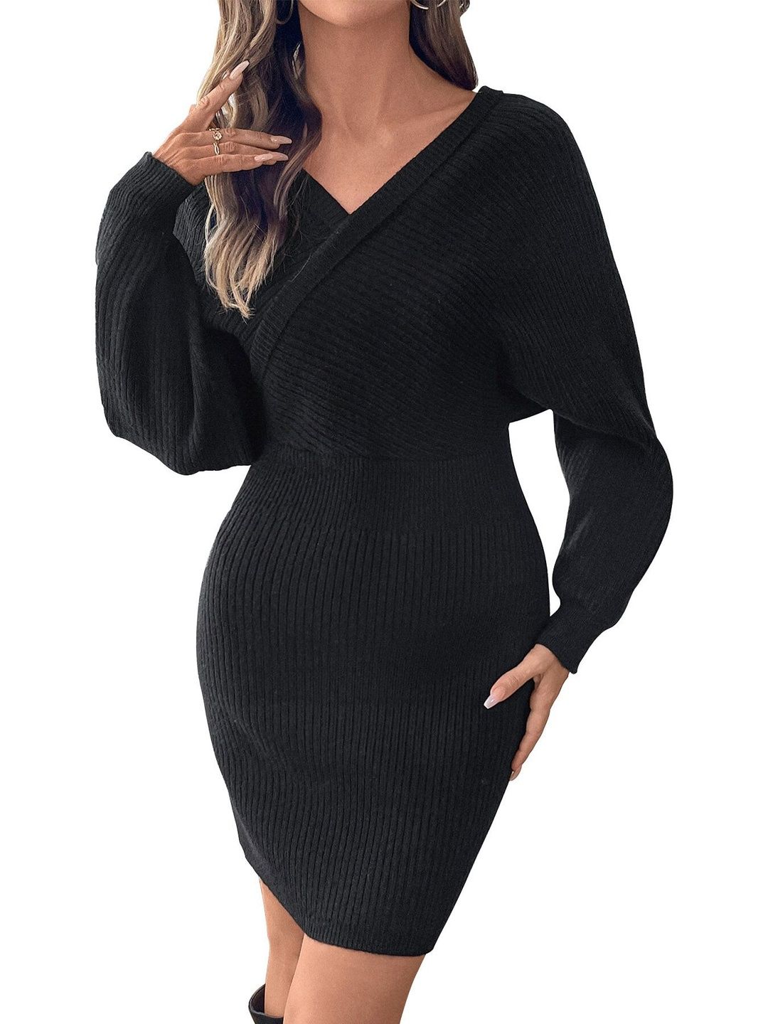 Dress in Black synthetic - Nowi Korean Fashion