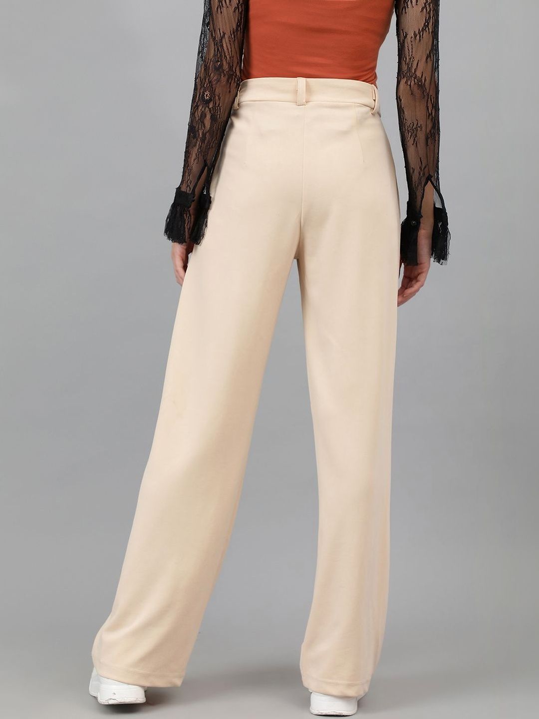 NOWI Women High-Rise Easy Wash Trousers