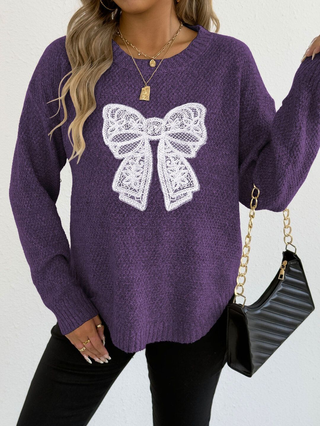Women Pullover with Applique Detail