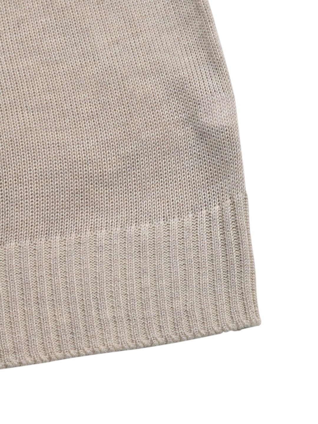 Women's Beige Solid Cotton Pullover Sweaters