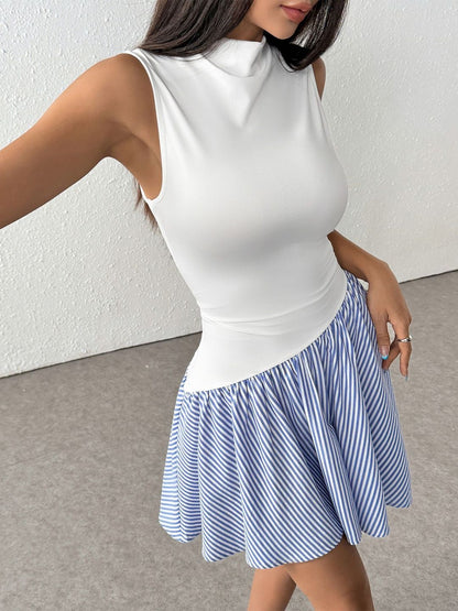 Striped Fit & Flare Mini Dress