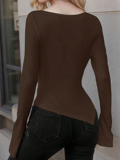 NOWI Flared Sleeve Cotton Top