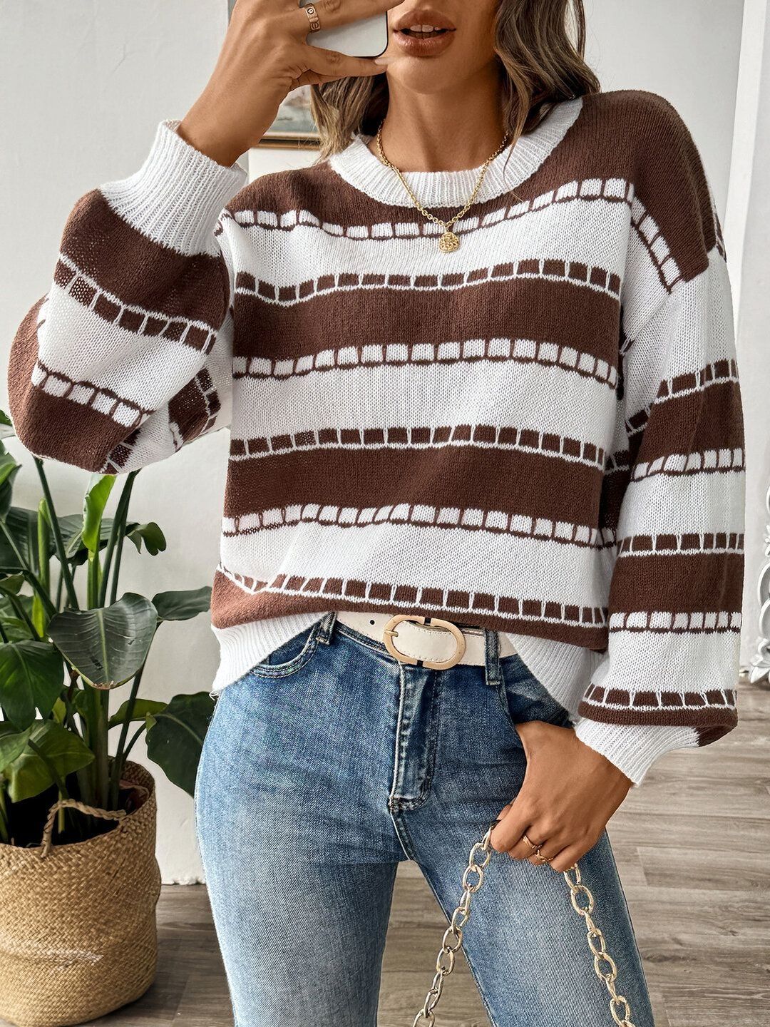 Women Striped Pullover