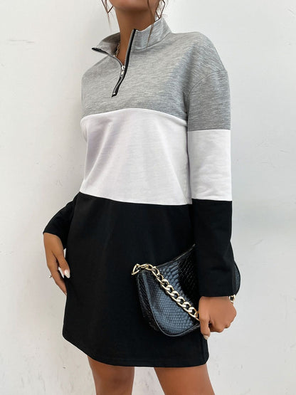 Colourblocked Sweatshirt in Multicolor Cotton Style 127 - Nowi Korean Fashion