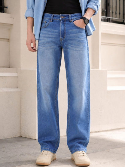 Women Straight Fit Mid-Rise Low Distress Light Fade Jeans