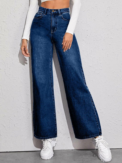 Women Straight Fit High-Rise Light Fade Stretchable Jeans