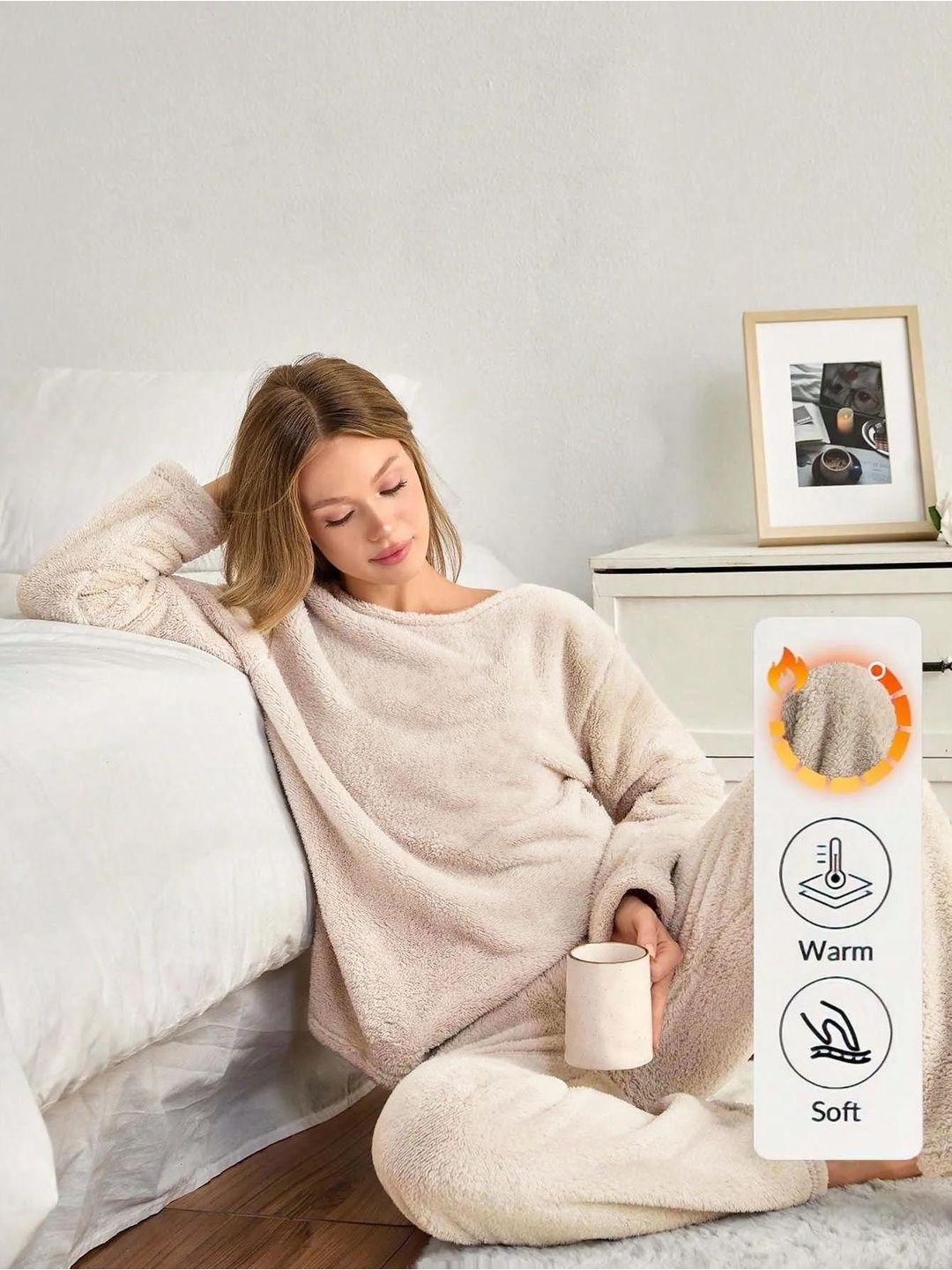 Round Neck Long Sleeves Night Suit