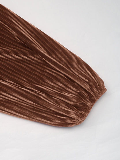 Women's Brown Puff Sleeve Dress