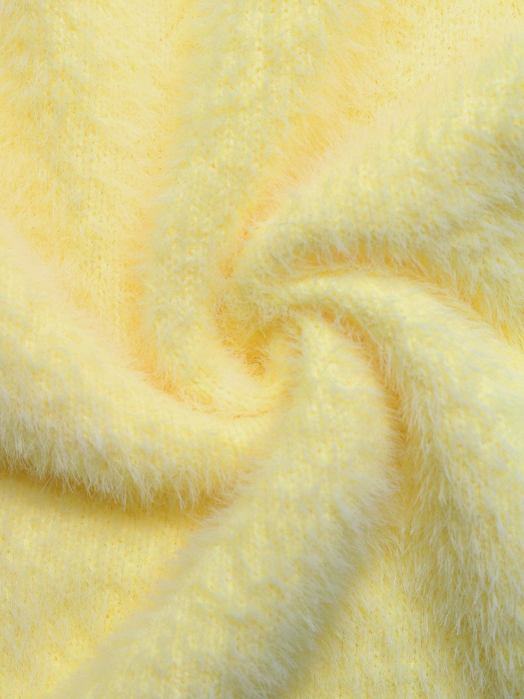 Women's Yellow Cardigan With Applique Detail Blend