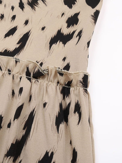 Women's Beige Print A-Line Dress