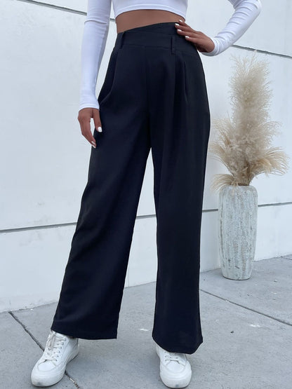 Women High-Rise Non Iron Pleated Trousers