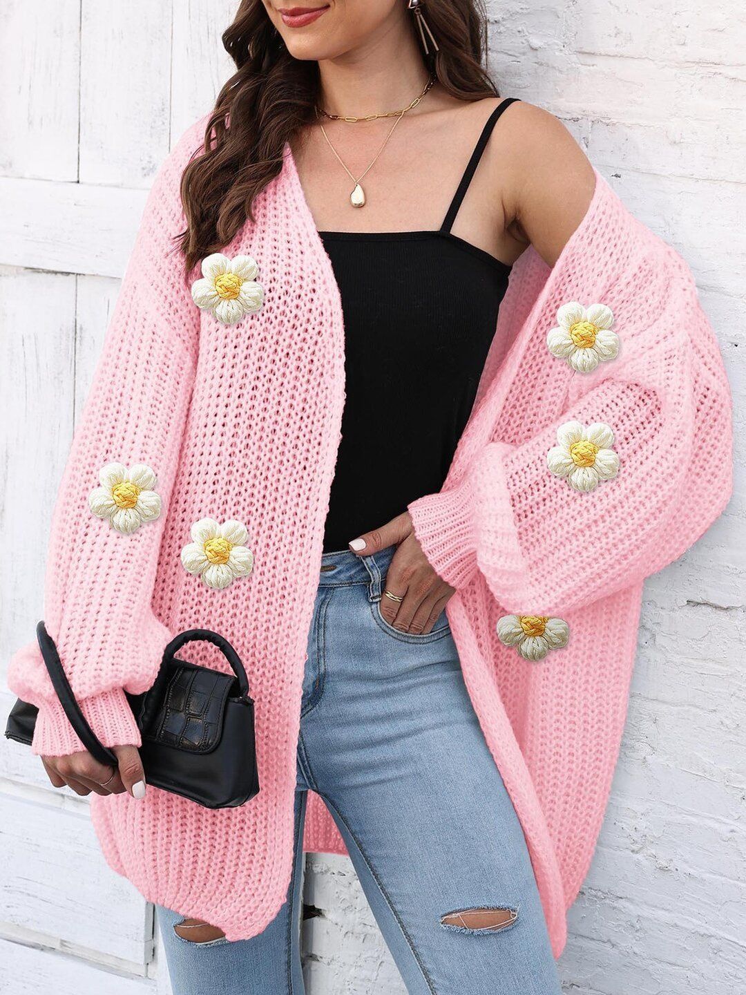 Women Cardigan with Applique Detail