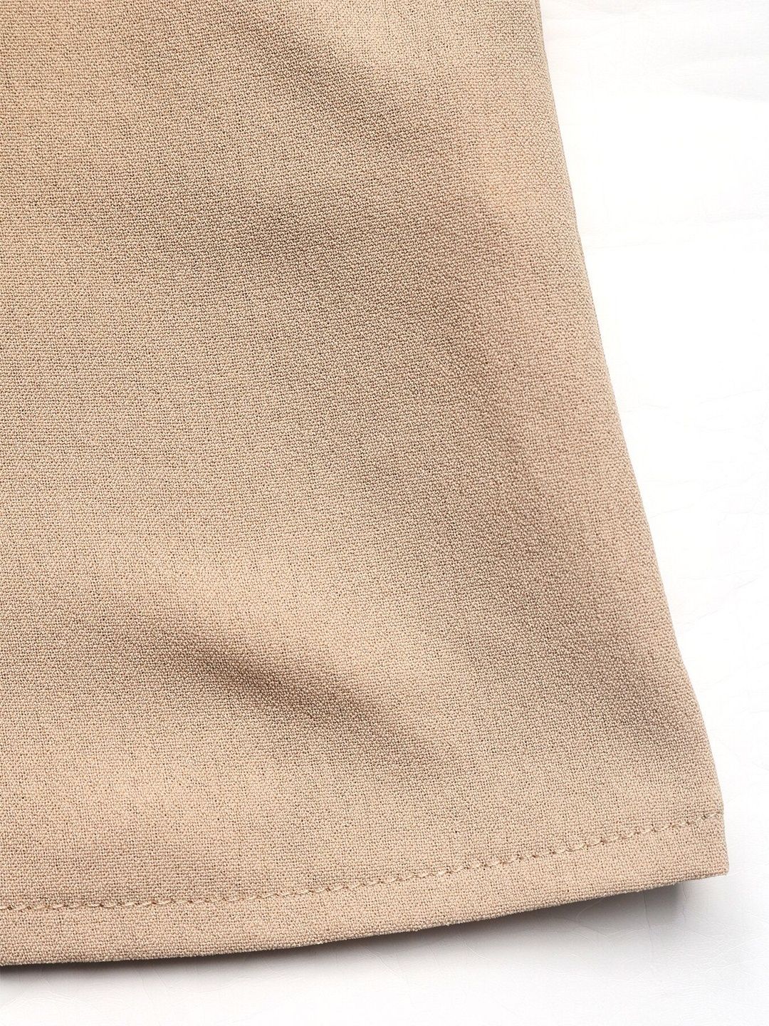 Women's Beige Tie-Up Neck Bishop Sleeves Top