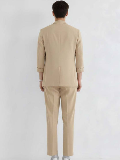 Solid Blazer with Trousers